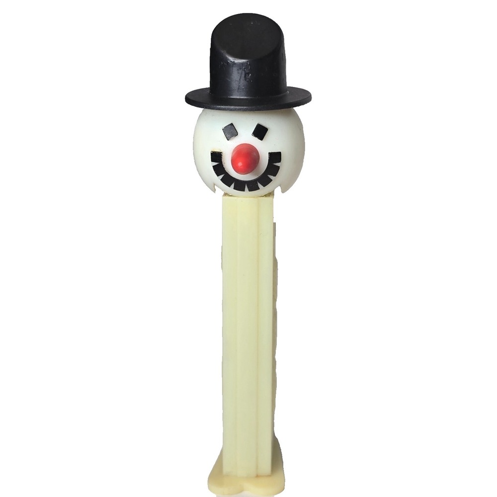 VINTAGE PEZ FROSTY THE SNOWMAN OFF WHITE DISPENSER WITH FEET COLLECTIBLE‎ EUC